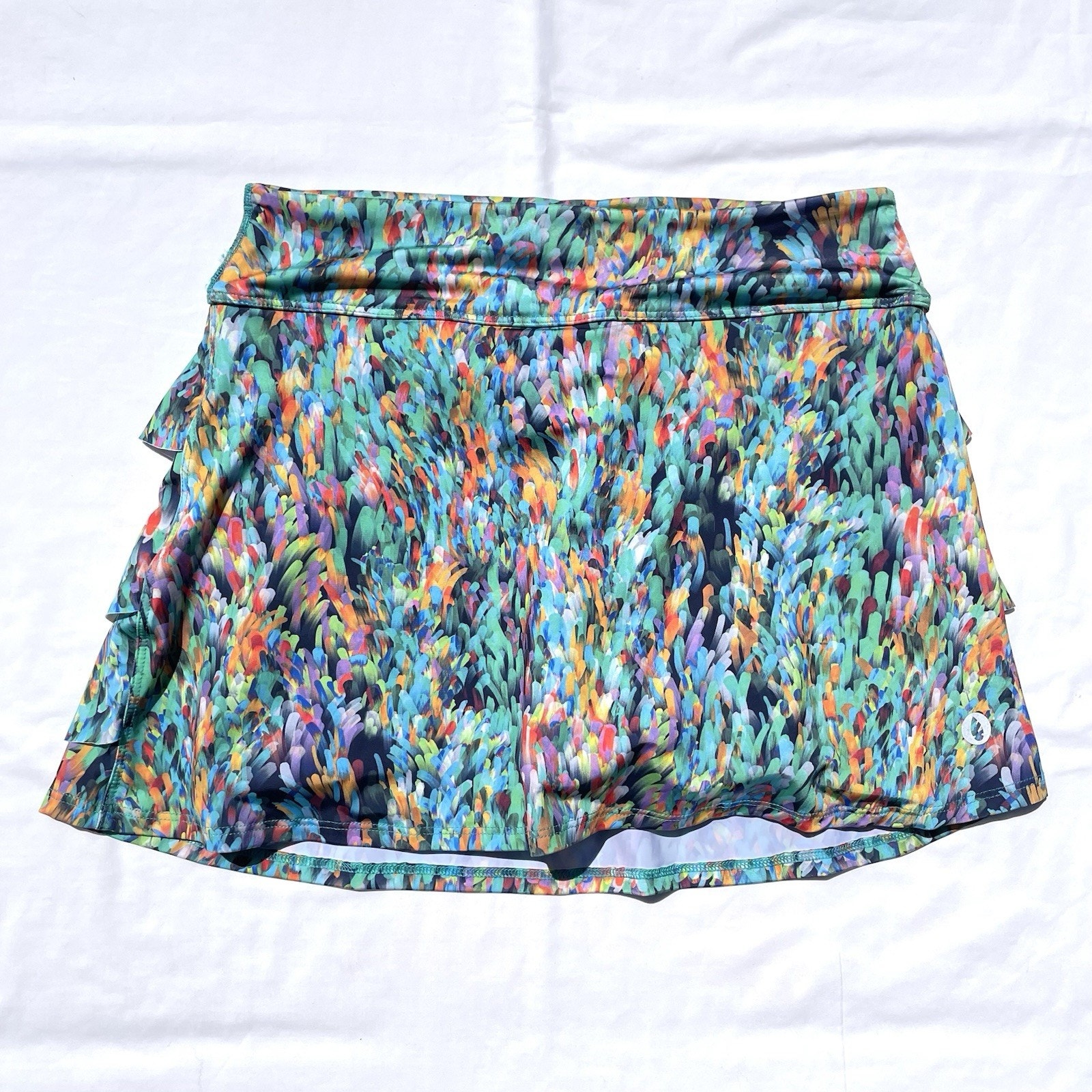 Dona Jo Athletic Tennis Skirt Womens 1.5 Medium Multicolor Tiered